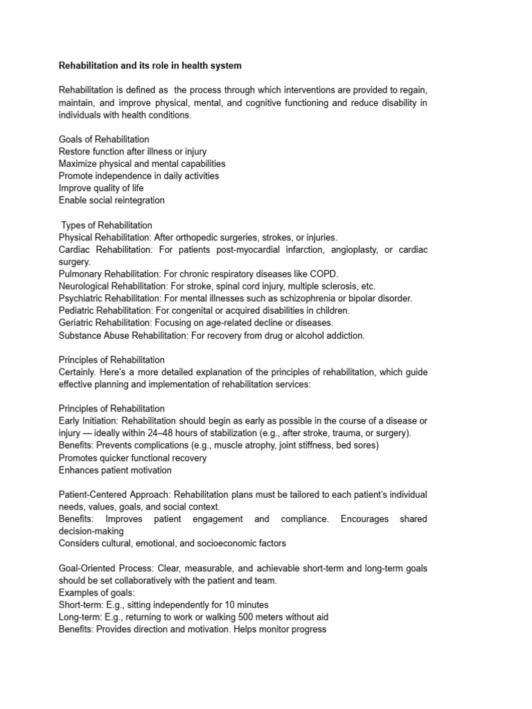 Rehabilitation | PDF | Physical Therapy | Stroke