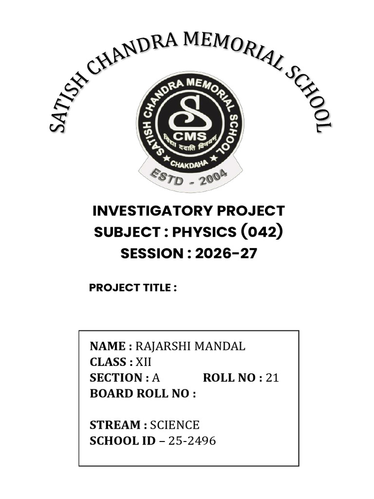 Aissce Project Cover Page | PDF | Cognition | Psychology