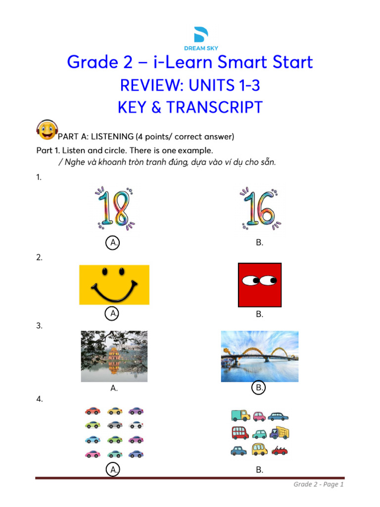 Grade 2 - IsS2 - Units 0-3 - Mock Test - KEY | PDF