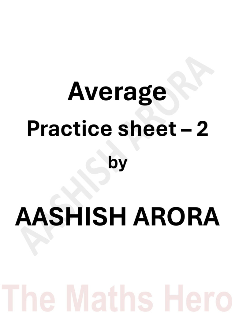 Average Practice Sheet 2 | PDF
