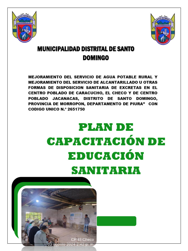 Plan de Capacitacion de Educacion Sanitaria1 | PDF | Saneamiento ...