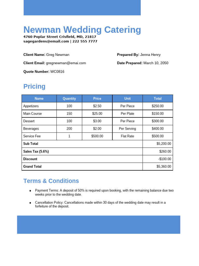 Printable Quotation Template (A4) | PDF