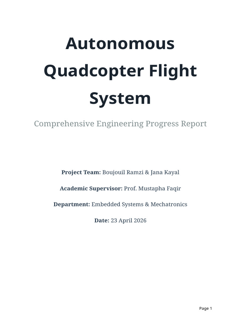 Autonomous Drone Detailed Report | PDF | Unmanned Aerial Vehicle ...