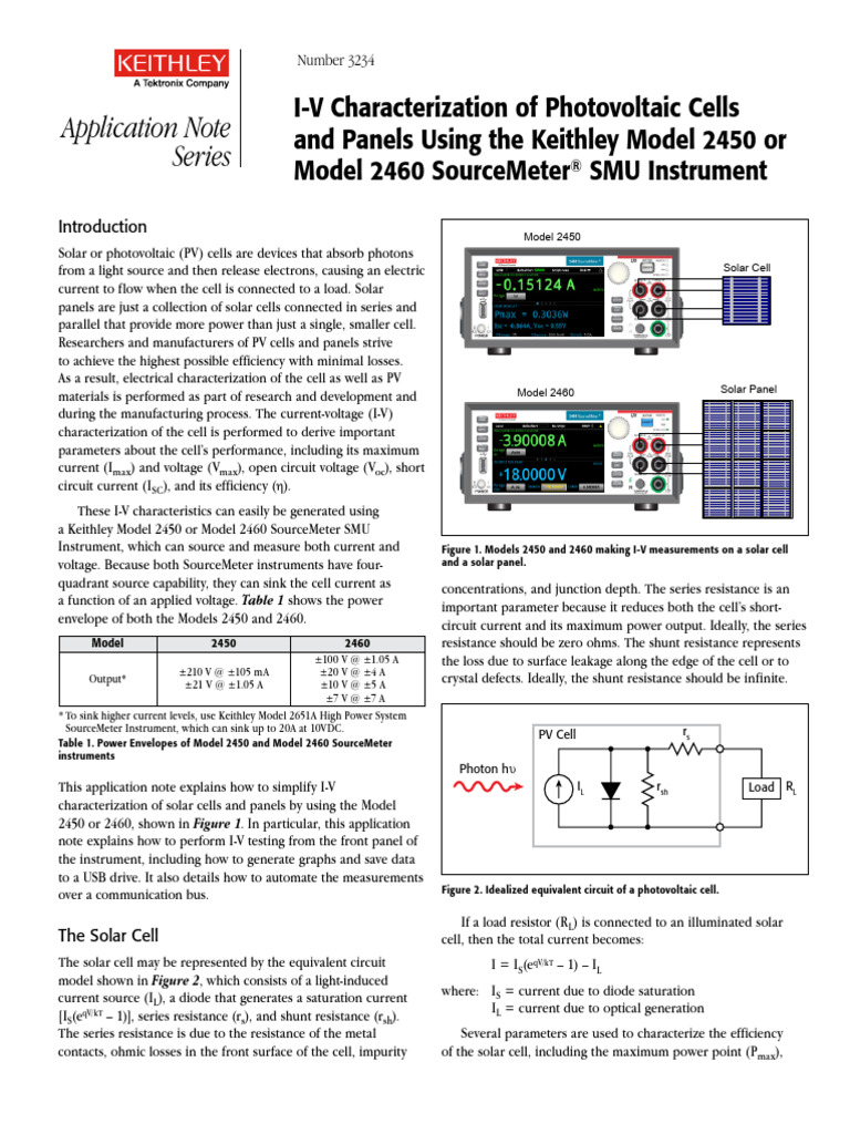Photovoltaic 2450 2460 AppNote (3) | PDF | Photovoltaics | Solar Cell
