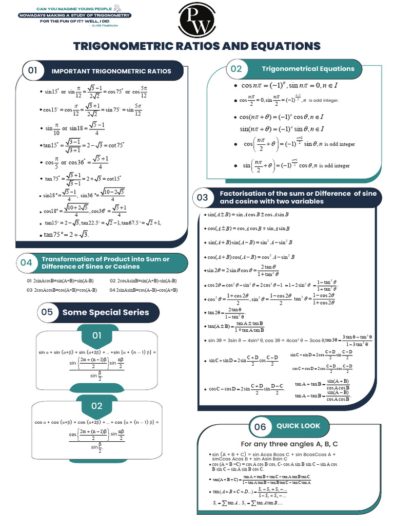 Trigonometry formulas | PDF | Trigonometry | Geometry