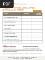 SPMSQ: Cognitive Assessment Tool | PDF