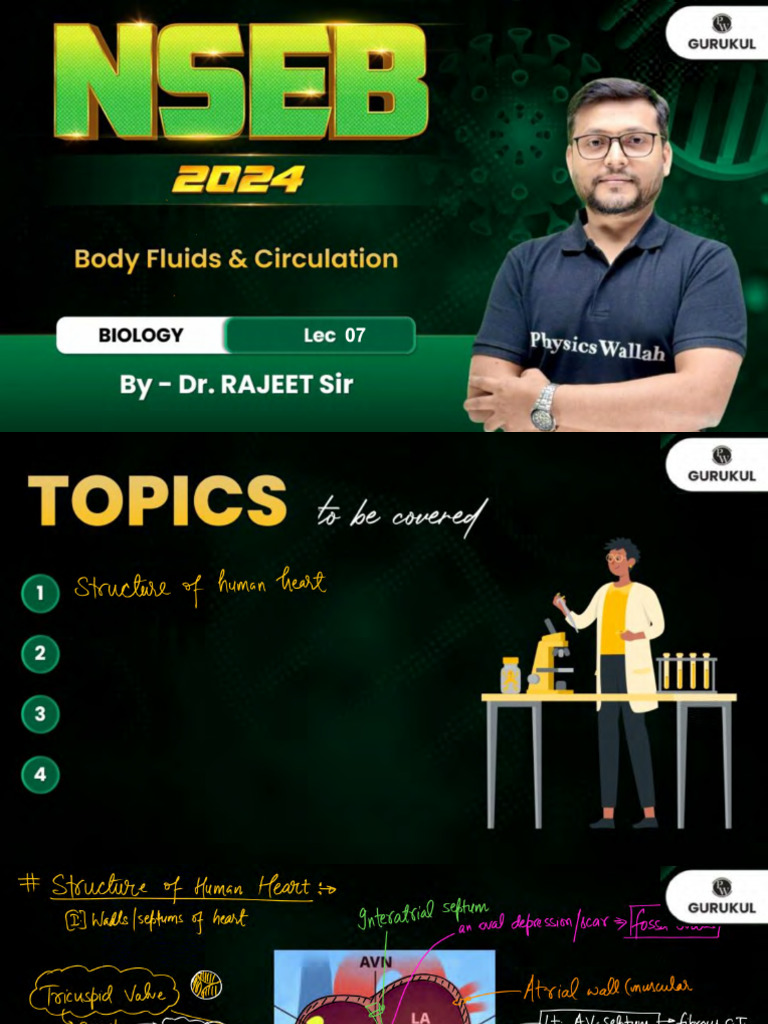 Body Fluids and Circulation 07 Class Notes | PDF