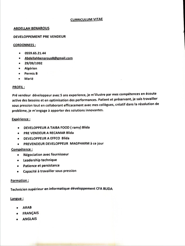 CV Abdallah | PDF