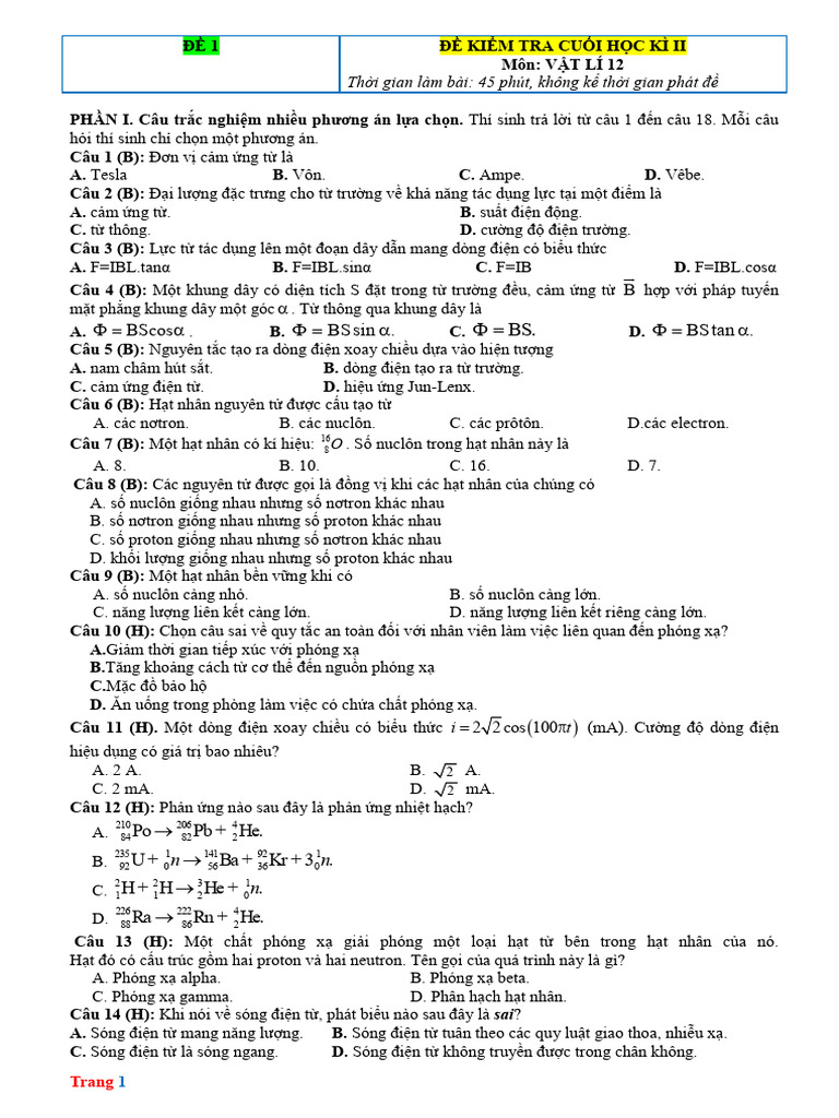 7 de on Tap Goi Hoc Sinh on Thi Hoc Ky 2 | PDF