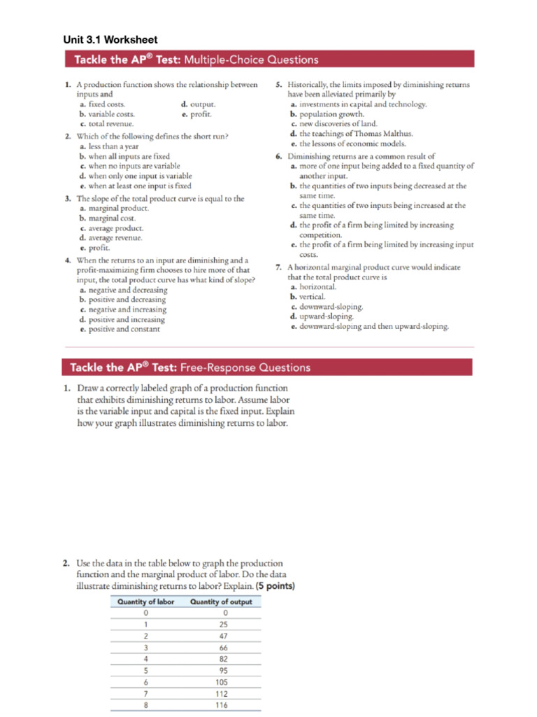 3.1 Worksheet | PDF