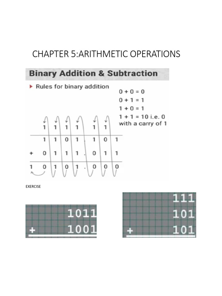 CHAP5-BINARY ARITHMETICS by Dr. KEYAMPI | PDF
