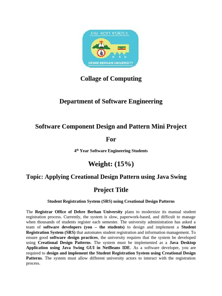 Mini Project for 4th Year Students | PDF | Net Beans | Applications ...