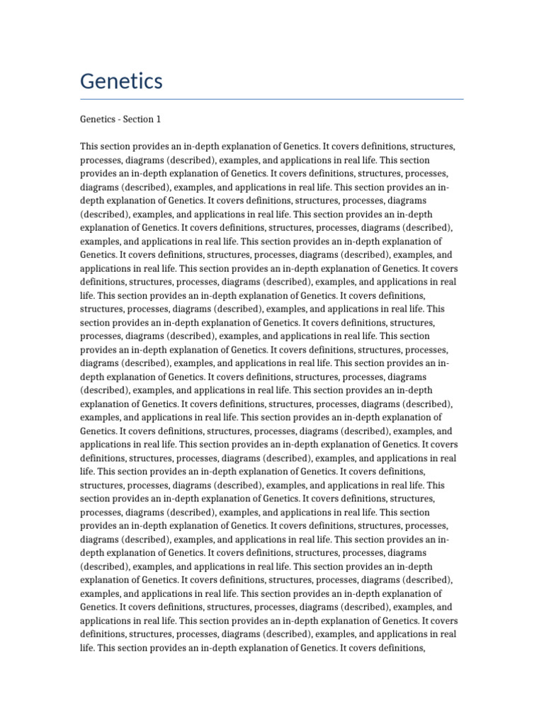 Genetics | PDF | Genetics | Life Sciences