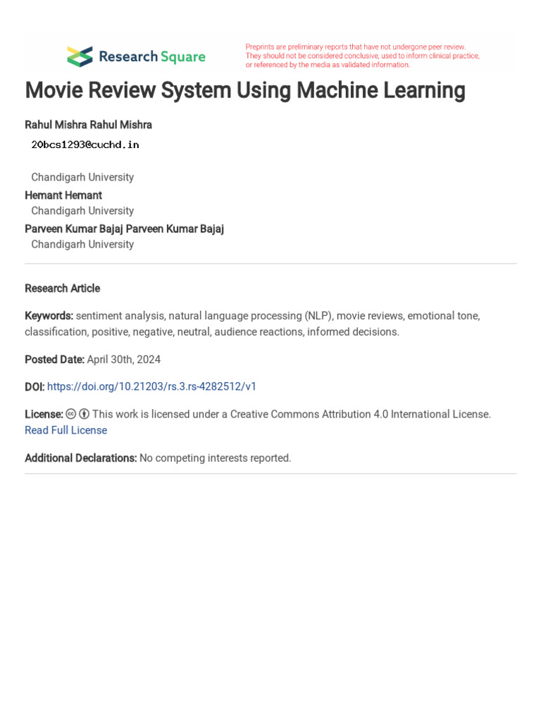 Movie_Review_System_Using_Machine_Learning | PDF | Methodology | Data