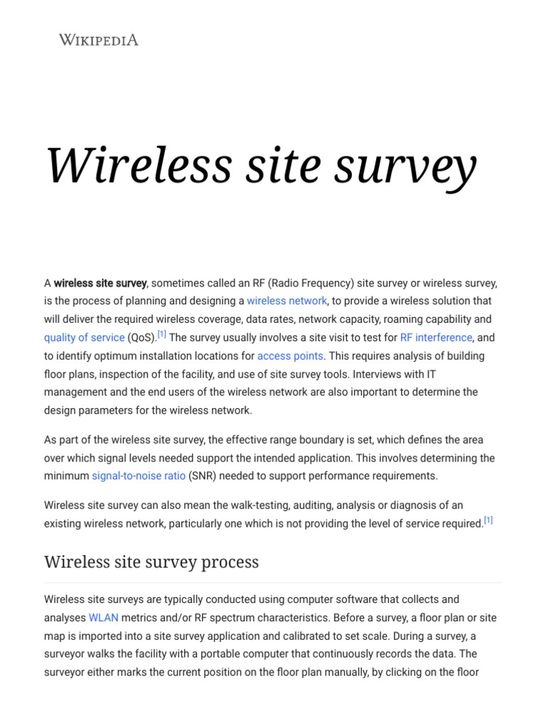 Wireless site survey - Wikipedia | PDF | Service Industries ...