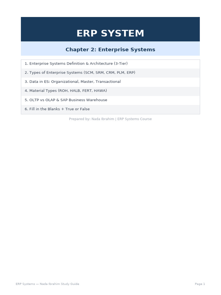ERP Chapter 2 Enterprise Systems | PDF | Enterprise Resource Planning ...