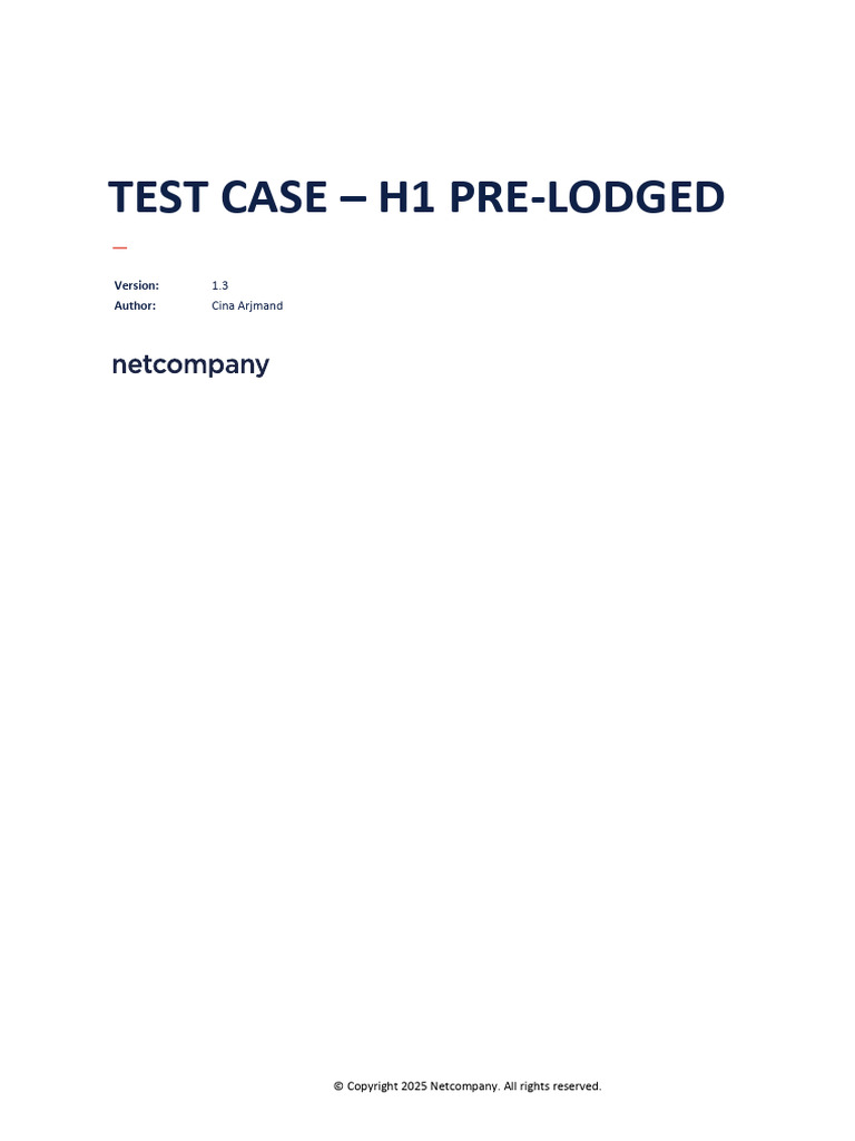 Test Case - H1 Pre-lodged_v1.3 | PDF | Software Engineering | Computing