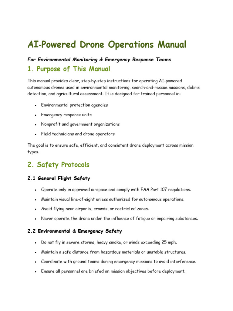 AI‑Powered Drone Operations Manual | PDF | Unmanned Aerial Vehicle