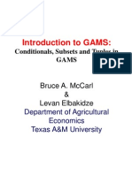 Introduction To GAMS