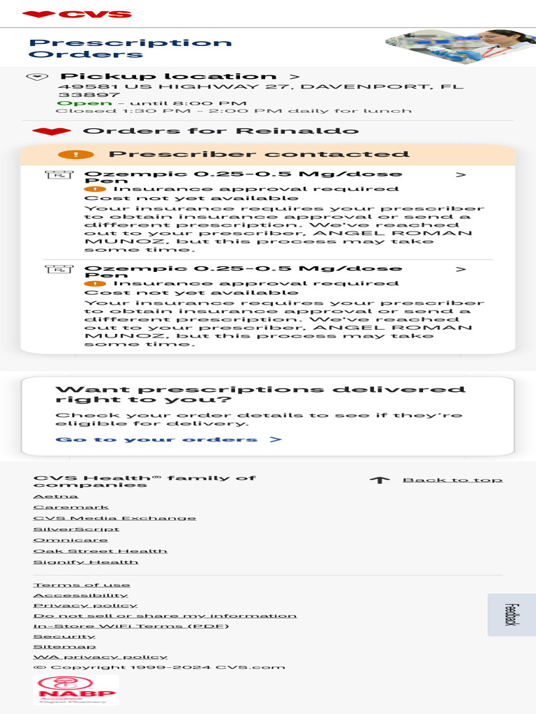 Order Status - CVS Pharmacy | PDF