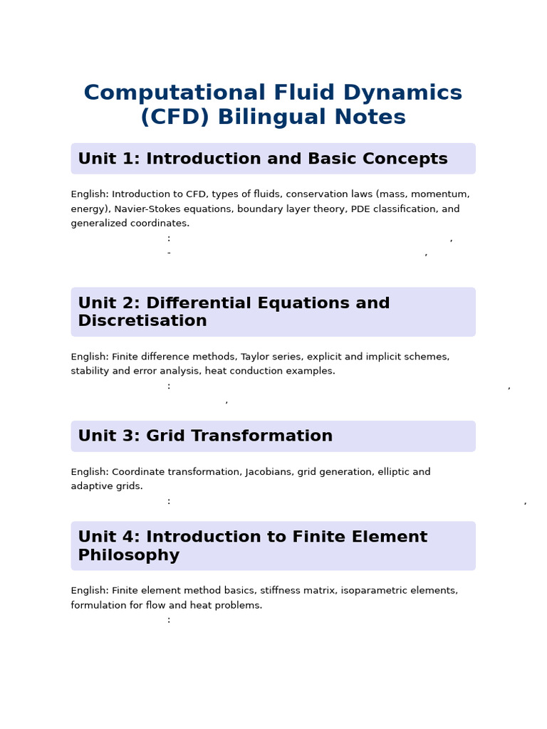 CFD Bilingual Notes | PDF