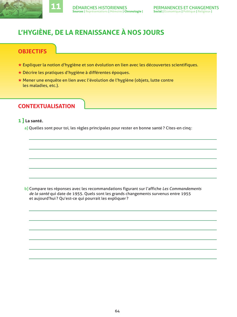 HISTOIRE FE 10 Th11 L Hygiene de La Renaissance A Nos Jours | PDF ...