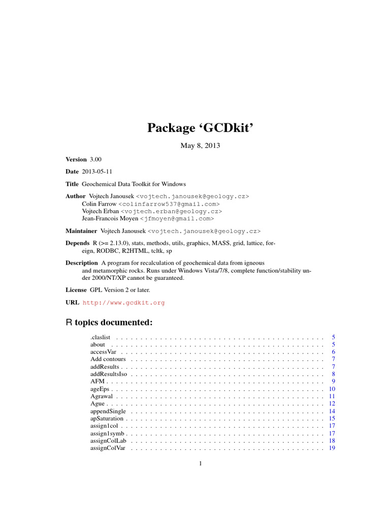 GCDkit_manual | PDF | Geology