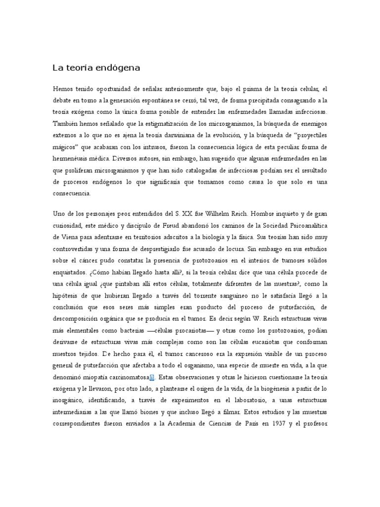 Teoría Endógena en Enfermedades Infecciosas | PDF | Ingeniería genética ...