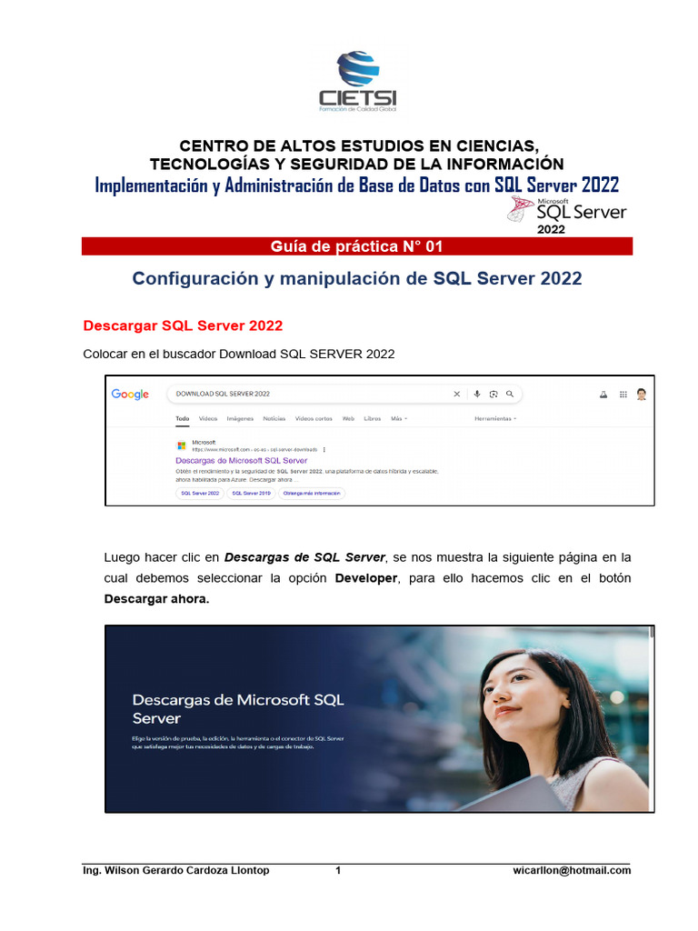 Guía Práctica 01 SQL | PDF | Servidor SQL de Microsoft | Ventana ...