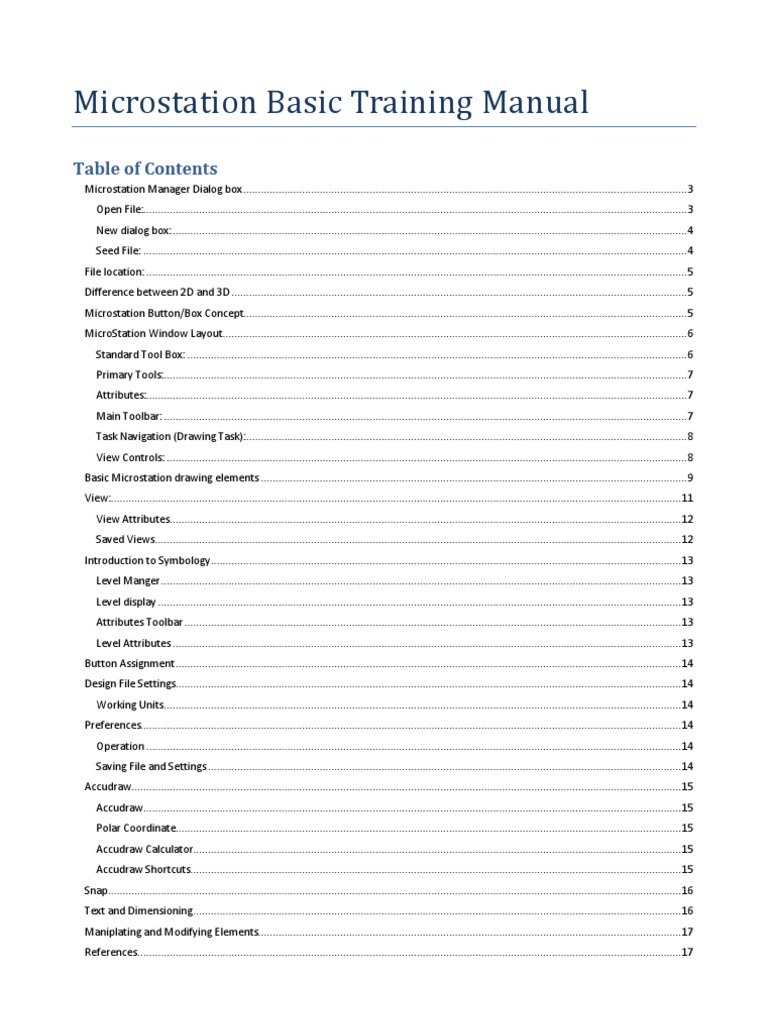 Microstation Basic Training Manual Pdf Cartesian Coordinate System
