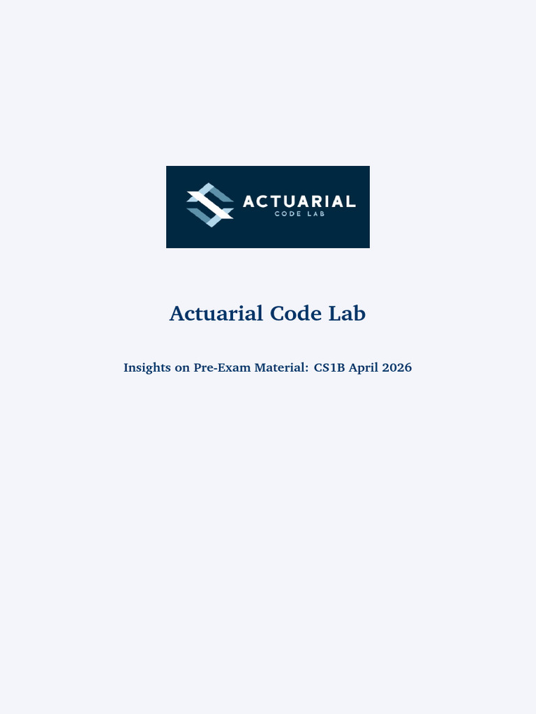 Insights on CS1 PreExam Material | PDF | Bootstrapping (Statistics ...