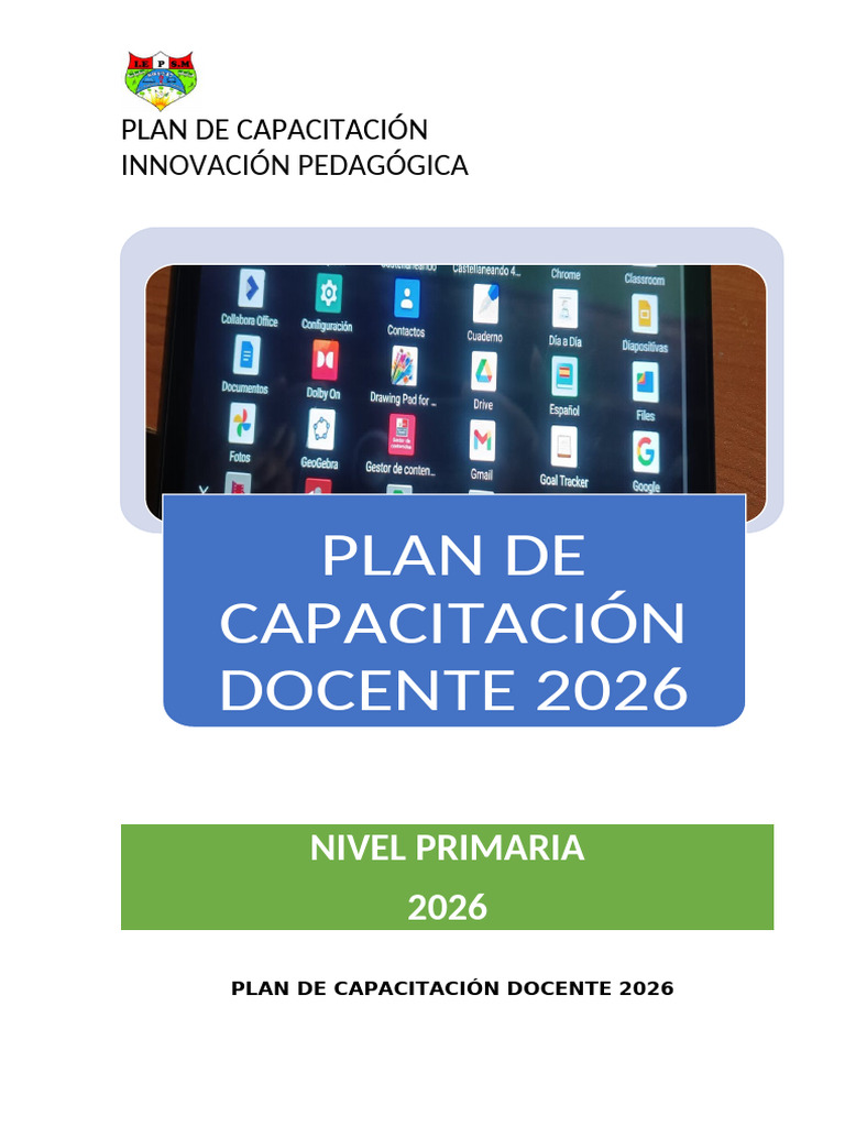 Plan de Capacitación Docente 2026 | PDF | Enseñando | Pedagogía