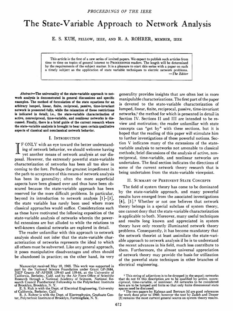 The State-Variable Approach to Network Analysis | PDF | Inductance ...