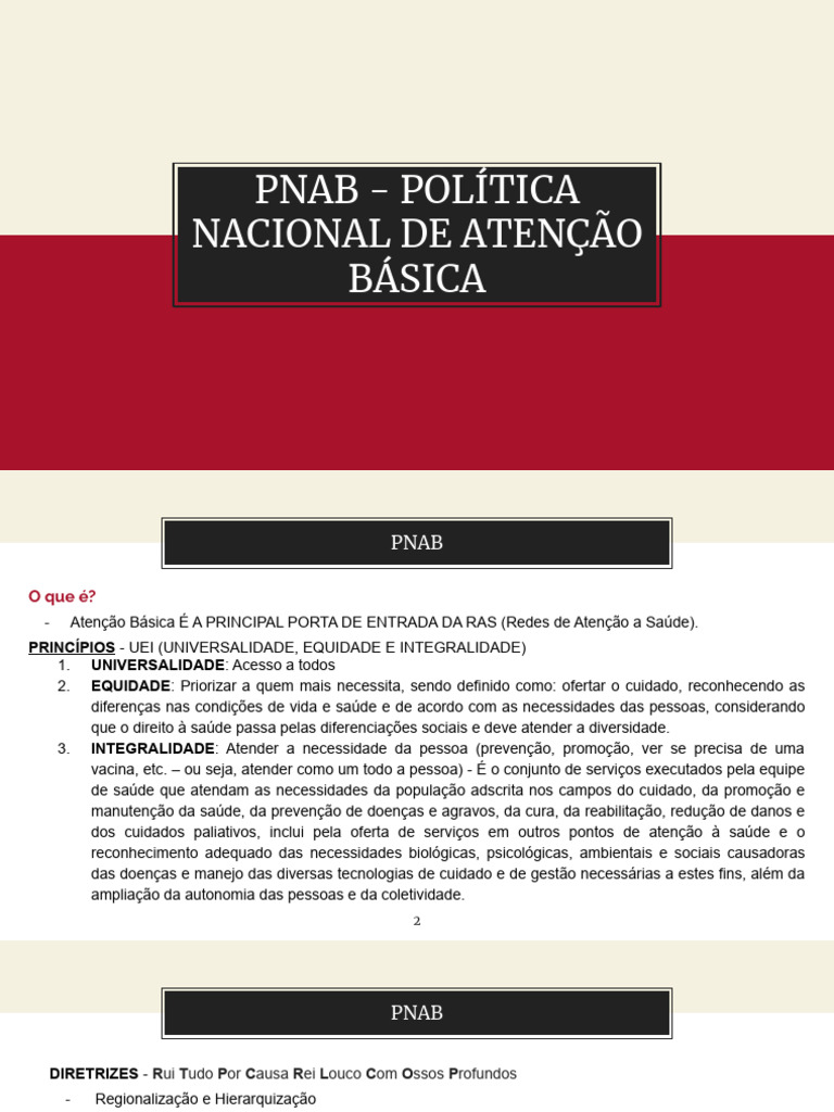 Política Nacional de Atenção Básica (Pnab) | PDF | Família | Cuidado ...