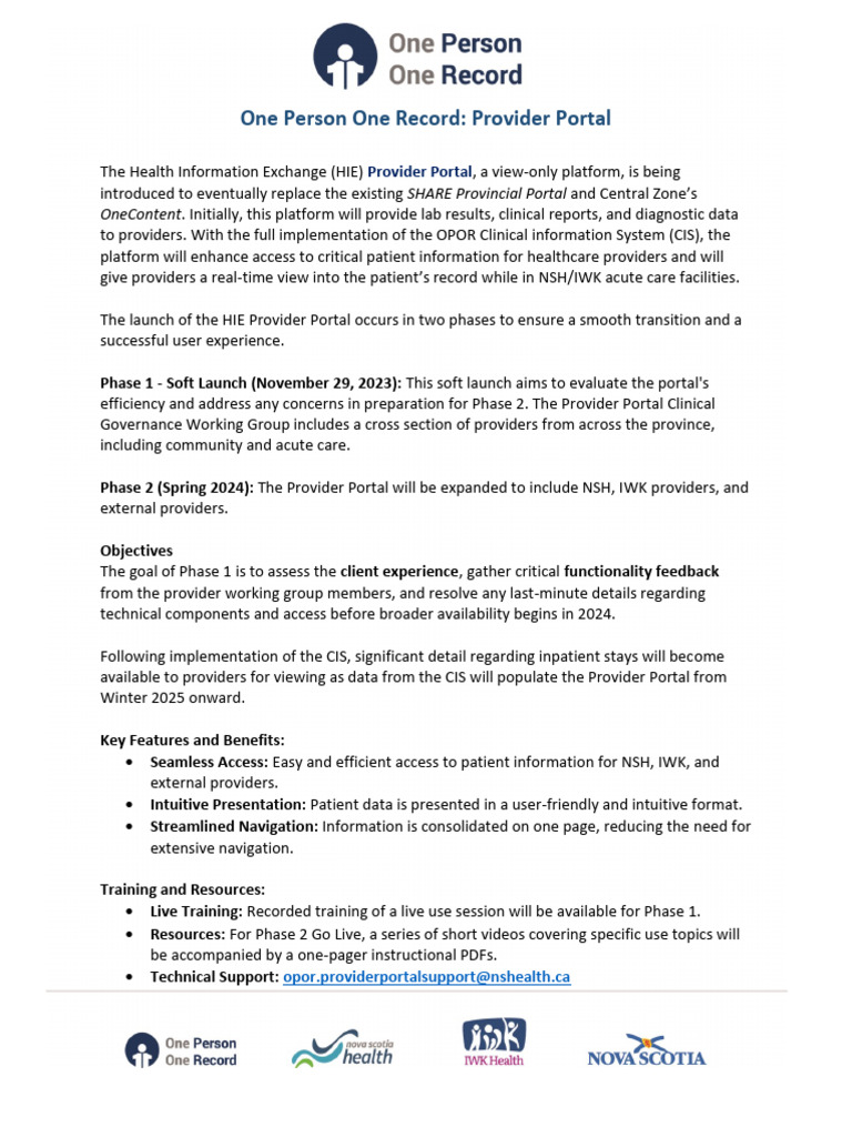 Provider-Portal 1-Pager 2023DEC18 Final | PDF