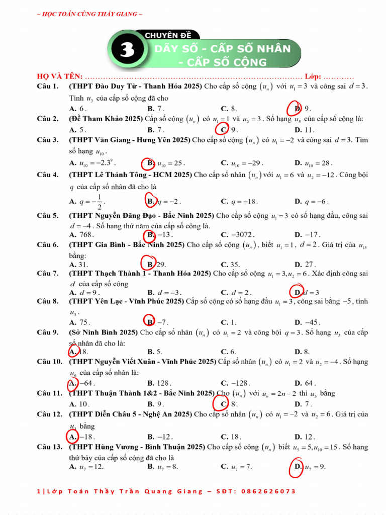 Chuyen de 3 Day So Csc Csn | PDF
