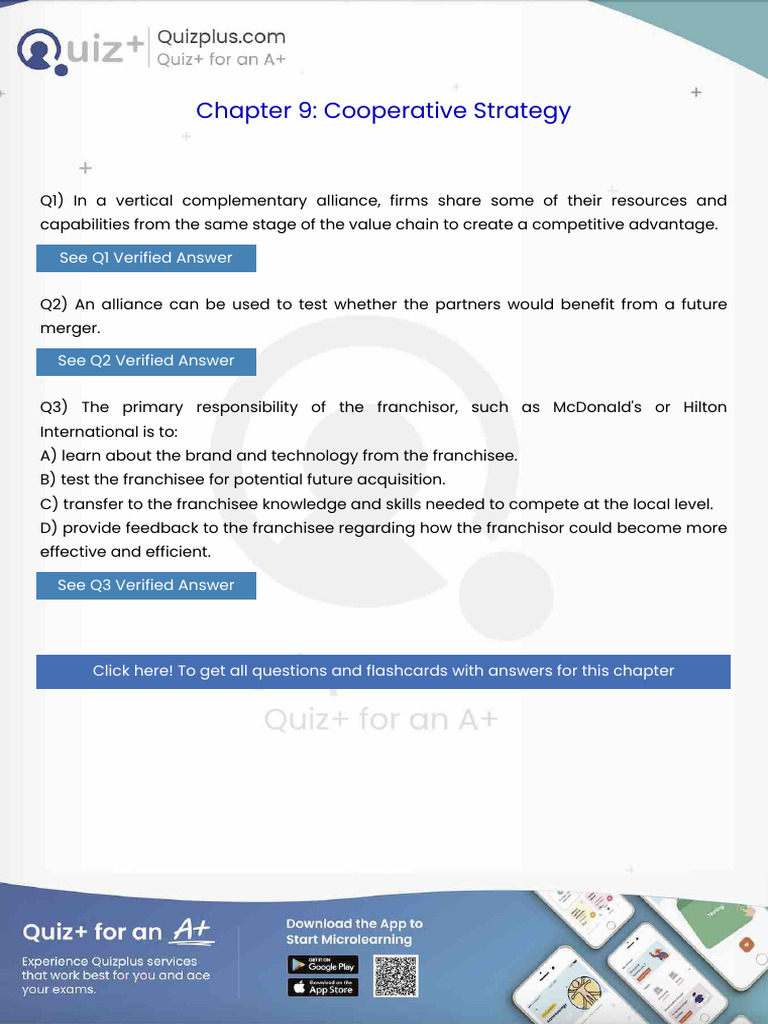 In a Vertical Complementary Alliance Firms Share Some of Their ...