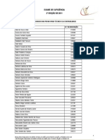 Técnico em Contabilidade. Lista de Aprovados. Exame CFC 2 Edição. 2. Exame de 2011