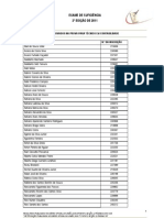 Técnico em Contabilidade. Lista de Aprovados. Exame  CFC  2 ª Edição. 2.ª Exame de 2011