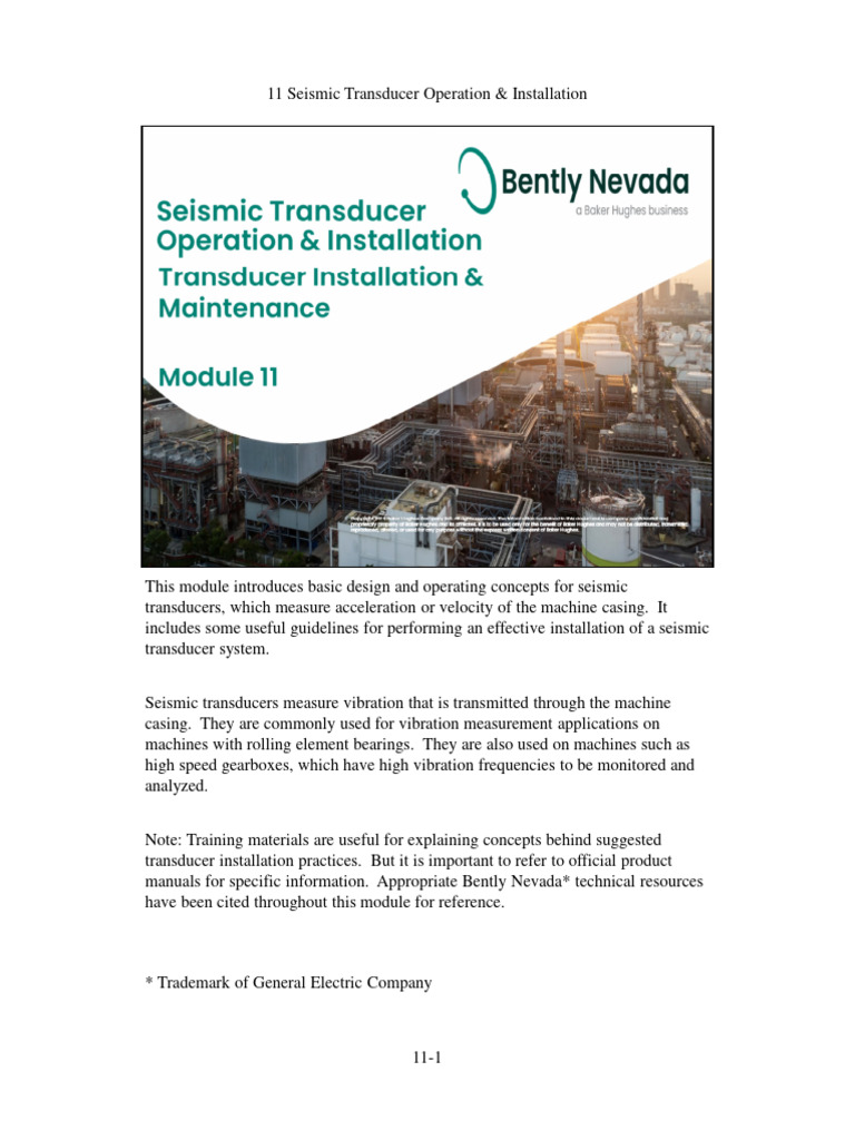 11 Seismic Transducer Operation & Installation (NXPowerLite) | PDF ...