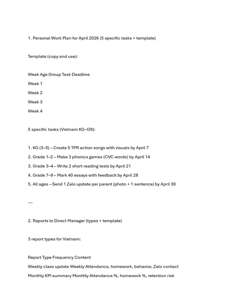 Tasks | PDF | Learning | Human Communication