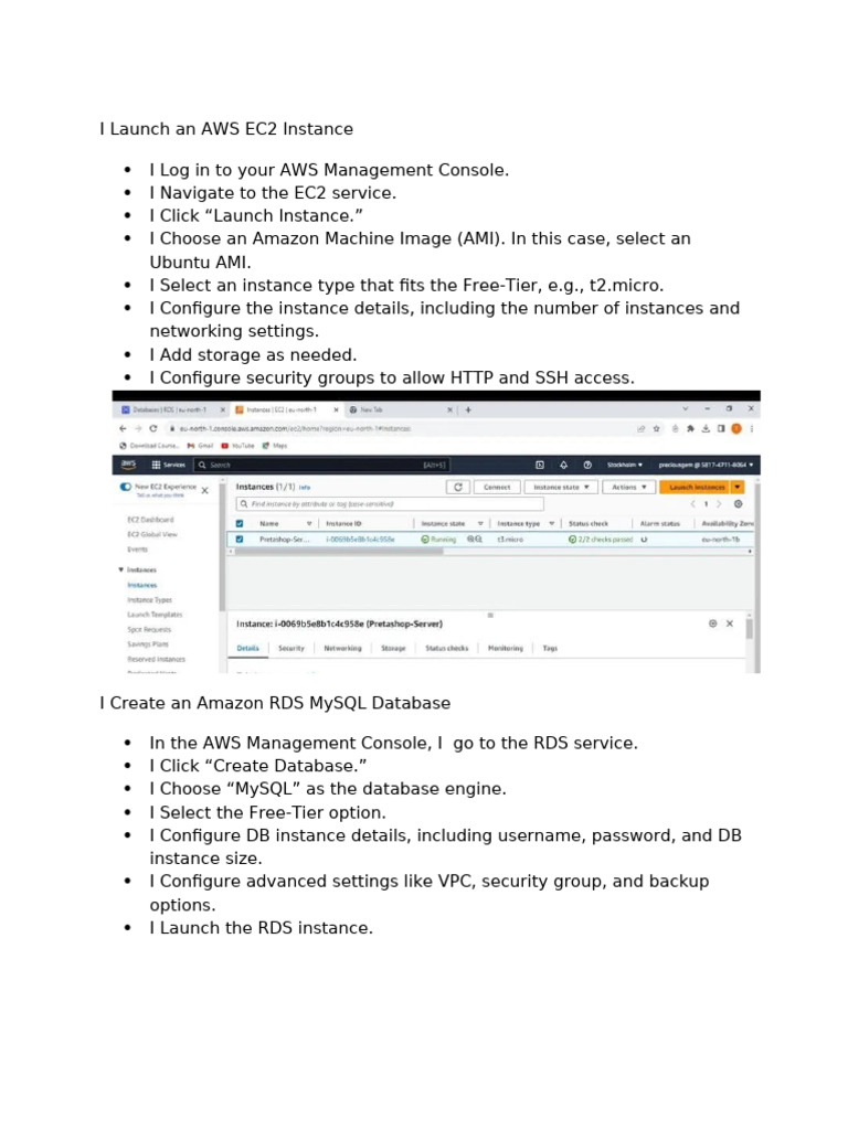 Step 1 Launch an AWS EC2 Instance | PDF | Apache Http Server | Sudo