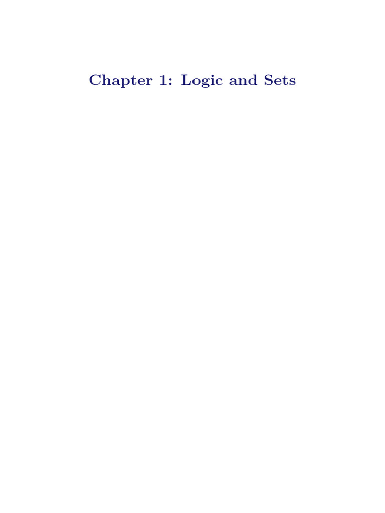 Chapter 1 Logic and Sets | PDF | Theorem | Proposition