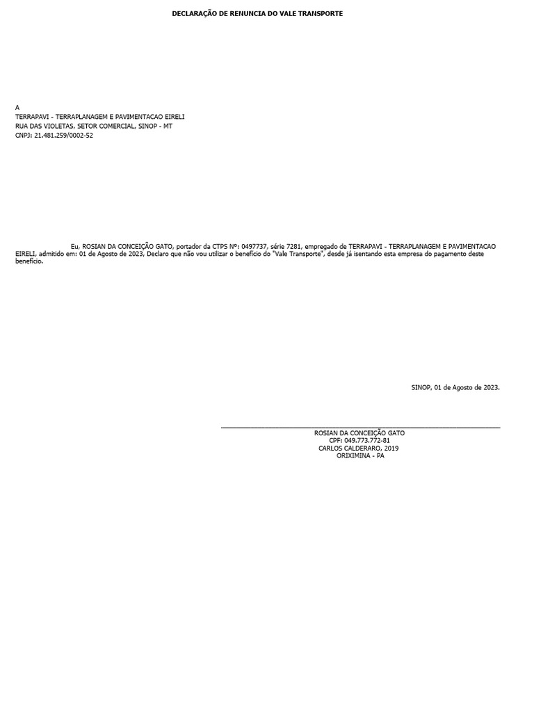 ROSIAN | PDF | Férias trabalhistas | Lei Trabalhista