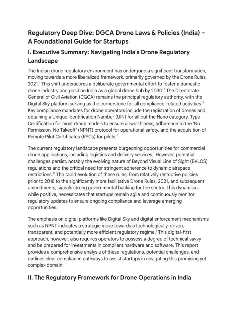 11 DGCA Drone Regulation Research Report | PDF | Unmanned Aerial ...
