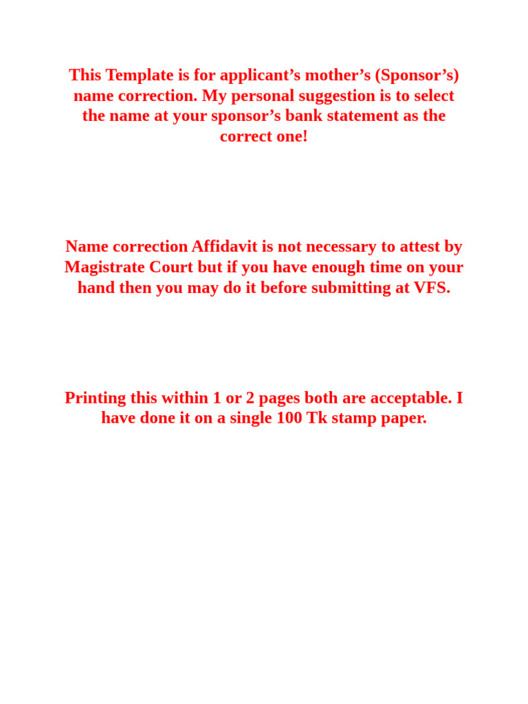 Affidavit of Name Correction | PDF | Affidavit | Civil Law (Common Law)