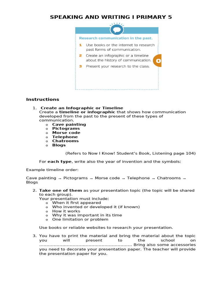 Speaking and Writing Unit 7 Primary 5 | PDF