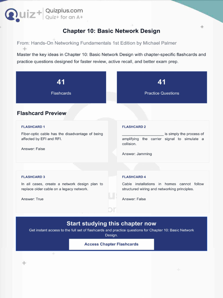 Flashcards for Chapter 10 Basic Network Design | PDF