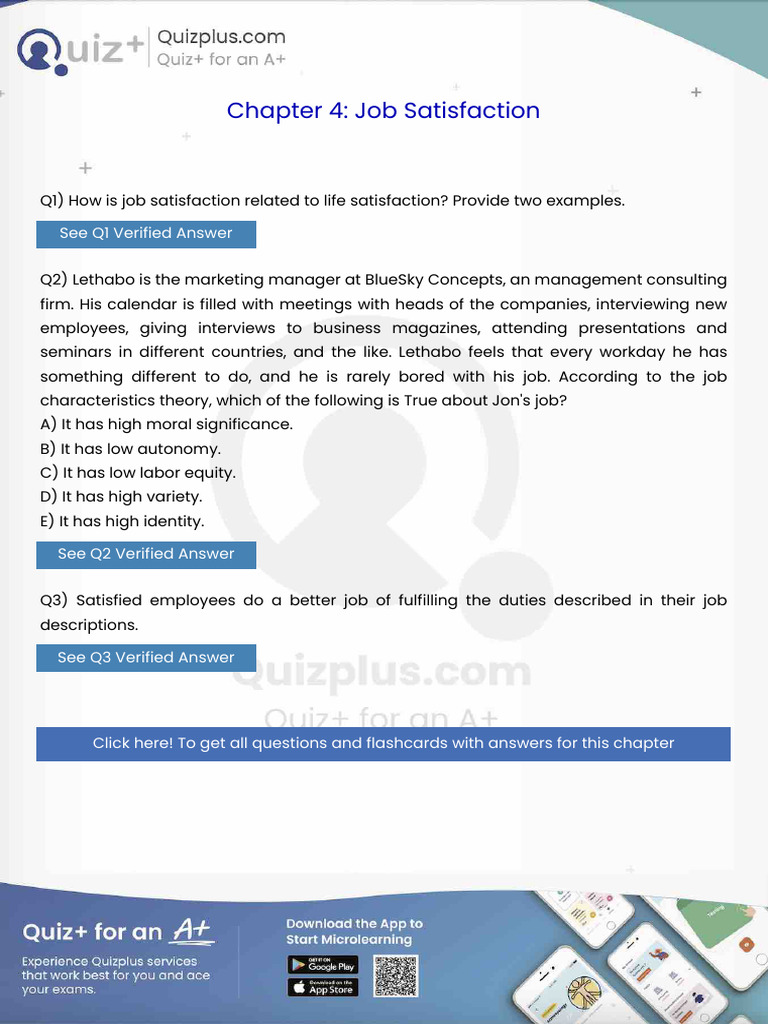 How is Job Satisfaction Related to Life Satisfaction Provide Two ...