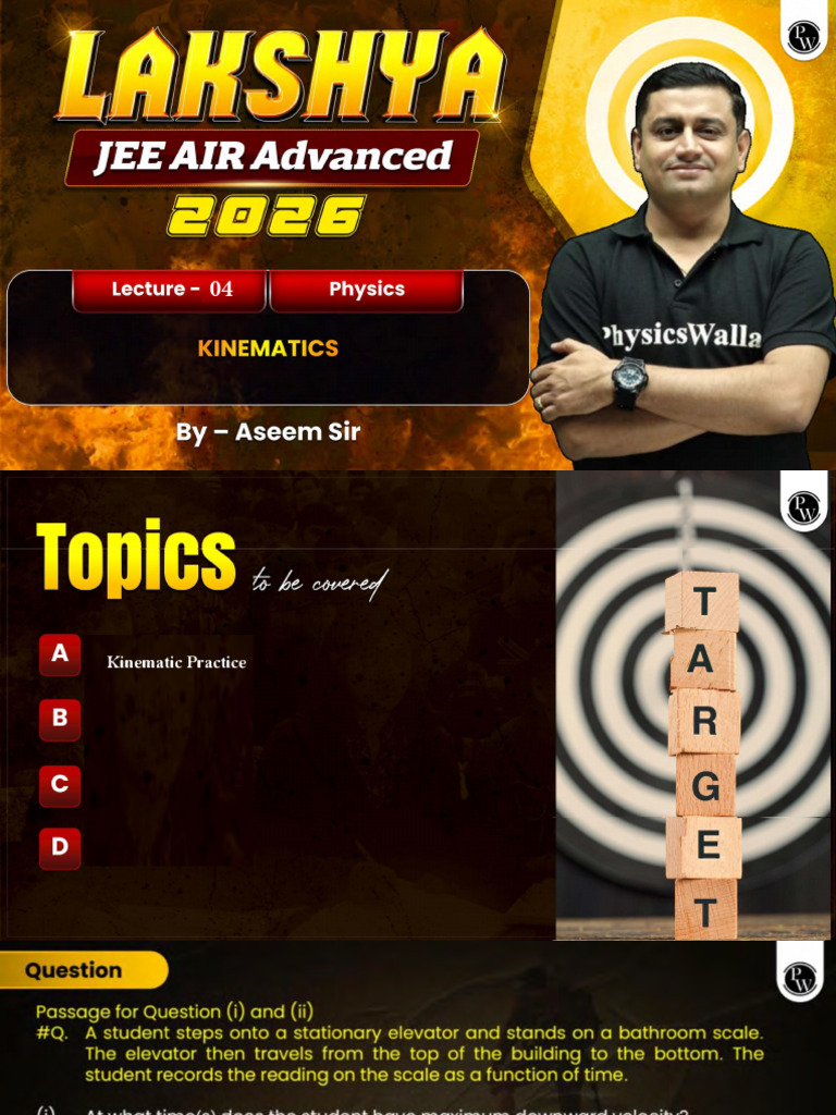 Kinematics 04 Class Notes Lakshya JEE AIR Advanced (2026) | PDF